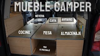 MUEBLE CAMPER  Como viajamos en nuestra mini furgo Camper  Berlingo Partner [upl. by Nolur]