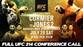 UFC 214 Media Conference Call Cormier Jones Woodley Maia Cyborg Evinger [upl. by Mell]