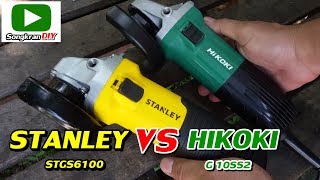 เปรียบเทียบ หินเจียร์ 4 นิ้ว HIKOKI G10SS2 กับ STANLEY STGS6100 [upl. by Nebuer391]