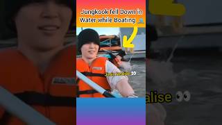 😱Jungkook fell Down in Water 🤯 While Boating 👀 jimin bts jungkook [upl. by Towill]