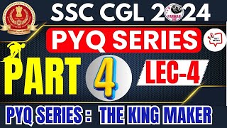 GK FOR SSC CGL 2024  PYQ SERIES PART 4  LEC4  PARMAR SSC [upl. by Dyane]