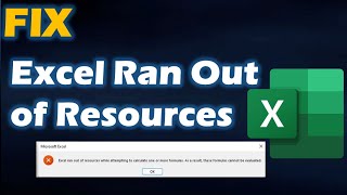 Solution  quotExcel Ran Out of Resources Errorquot in Windows [upl. by Hamimej329]