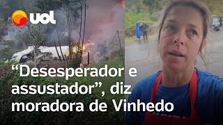 Avião cai em Vinhedo SP Desesperador e assustador diz testemunha da queda [upl. by Magel471]