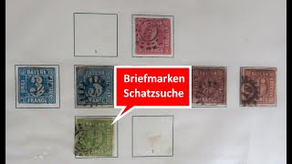 Briefmarken wertvoll Briefmarken Schatzsuche in Sammlung Altdeutschland und Deutsches Reich [upl. by Atikam25]