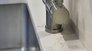 Carrara Quartz Worktops by Mayfair Granite [upl. by Ahsinhoj]