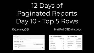 12 Days of Paginated Reports  Day 10 Top 5 Rows using TopN [upl. by Budge]