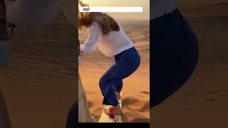 सबसे ऊंची सैंडबोर्डिंग  desert sandboarding dubai [upl. by Atiuqal]