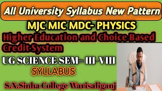 UG BABSC physics syllabus All University Syllabus New pattern 4 years Session 202327 Sem IIIVIII [upl. by Reeher]