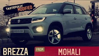 Brezza modified in punjab  MOHALI  17 inch Alloy Wheels WORTH [upl. by Gene]