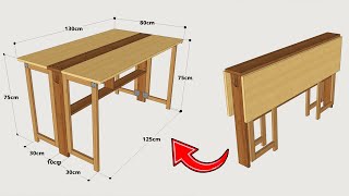 HOW TO MAKE A FOLDING DINING TABLE STEP BY STEP [upl. by Jara]