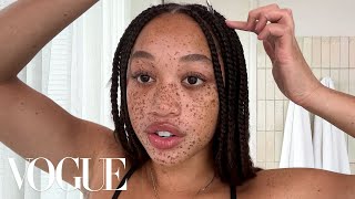 Model Salem Mitchell’s Guide to Embracing Freckles  Beauty Secrets  Vogue [upl. by Retsim]