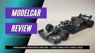 REVIEW Minichamps 118 Diecast Mercedes AMG W11 F1 modelcar Lewis Hamilton Turkish GP winner 2020 [upl. by Nnahgiel]