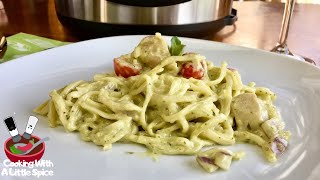 Easy Creamy Chicken Pesto Pasta  Instant Pot Recipes [upl. by Ancier503]