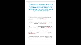 USAHS NEUROSCIENCE EXAM 2 NEWEST 2024 ACTUAL EXAM COMPLETE 150 EXAM QUESTIONS AND CORRECT ANSWERS VE [upl. by Aelrac]