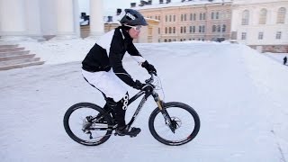 Winter Biking in Helsinki  FINLAND [upl. by Anelyak]