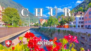 Switzerland Chur 🇨🇭 Exploring the Beauty of Graubünden 4K HDR  OLDEST CITY Evening Walking tour [upl. by Ainezey]