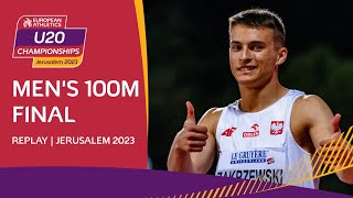 Europes fastest U20 sprinter 🔥 Mens 100m final  Jerusalem 2023 [upl. by Pence621]