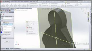 Conversão entre corpos sólidos e superfícies  Curso SolidWorks 2012 Superfícies  Aula 51 [upl. by Nauqad]