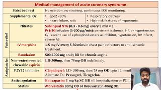 Management of acute coronary syndrome Myocardial infarction short note quick review [upl. by Wanyen]