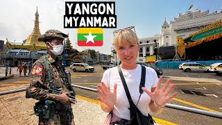 First Impressions of YANGON 🇲🇲 MYANMAR During a Civil War EXTREME [upl. by Nereids427]