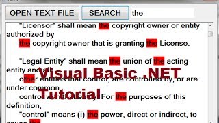 Visual Basic NET Tutorial 33  Search and highlight text in Textbox or richTextBox in VBNET [upl. by Meingoldas622]