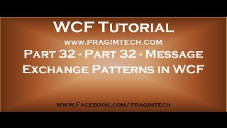 Part 32 Message Exchange Patterns in WCF [upl. by Eneryt]