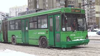 Zeven LAZ and the legendary Kyiv trolleybus Kyiv1203 in Troyeschyna A lot of snow fell [upl. by Ashly]