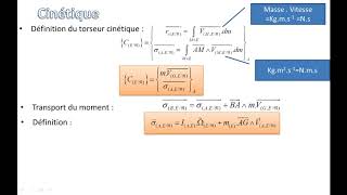 Torseur Cinetique [upl. by Aneed11]