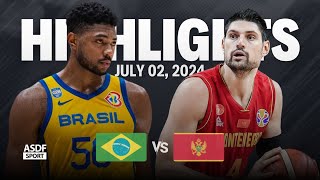 Brazil vs Montenegro Full Game Highlights Olympic Games Qualification 2024 [upl. by Ayidan]