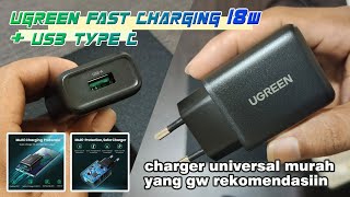 Review UGREEN Fast Charging 18w Quick Charge 30  USB Type C  Charger Universal Terbaik dikelasnya [upl. by Ahseet131]