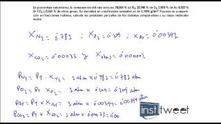 ejercicio resuelto porcentaje del aire y expresar su composicion en distintas unidad [upl. by Dwayne]