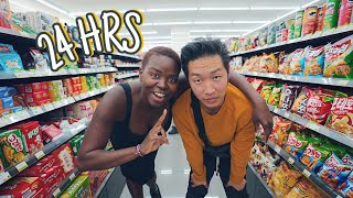 Eating 24 HRS at KOREAS Convenience Stores w8 KIDS [upl. by Ttnerb]