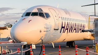 The Sight And Sound of Hawaiian Airlines Boeing 717 BR715 Engine Startup Taxi Takeoff Landing [upl. by Ebner887]