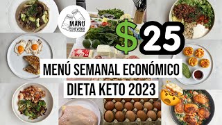 🤩MENU SEMANAL ECONÓMICO DIETA KETO 2023  MEAL PREP RECETAS KETO 1 SEMANA  Manu Echeverri [upl. by Sherurd]