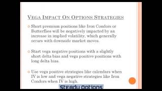 Options Trading Greeks Vega For Volatility [upl. by Selrac354]