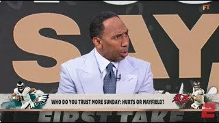 ESPN FIRST TAKE  Stephen A RIPS Jalen Hurts quotI Rather Have Baker Mayfieldquot  Philadelphia Eagles [upl. by Tristan]