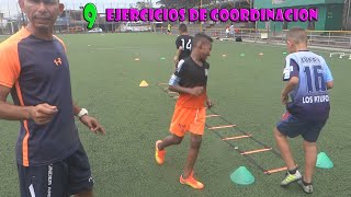 9 ejercicios de coordinacion en futbol niños [upl. by Odlabso778]