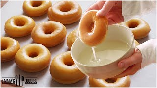 The SOFTEST NOKnead  NOMixer GLAZED DONUTS  Yeast Donuts Better than Krispy Kreme [upl. by Khalsa390]