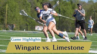 Game Highlights Wingate Womens Lacrosse vs Limestone  4132024 [upl. by Shiff592]