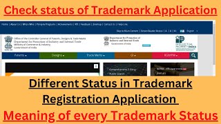 Trademark registration application Status  How to check Status Objection  Opposed Marked for exam [upl. by Iraam]