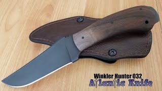 WINKLER KNIVES CRUSHER WALNUT BELT FIXED 80CRV2 KNIFE  SHEATH 032 [upl. by Cyna]