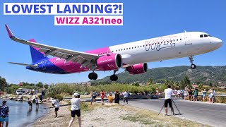 NEW LOWEST LANDING Wizzair Airbus A321neo Landing at Skiathos Airport  JSI Plane Spotting 4K [upl. by Rep350]