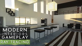 Gameplay Only Photorealistic Minecraft Interiors Mod  Building a Kitchen and Bathroom [upl. by Iveson]