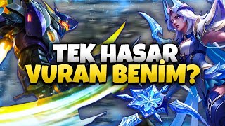 TAKIMDA TEK HASAR VURAN BENİM  Karrie amp Saber  Mobile Legends [upl. by Zenitram]