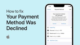 How To Fix quotYour Payment Method Was Declinedquot Error on iPhone  payment method declined Solved [upl. by Esylle]