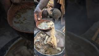 Its dinner time😋‼️ See how Hadza cooks and eating their favorite soup when is too hot 🔥foodafrica [upl. by Dieball]