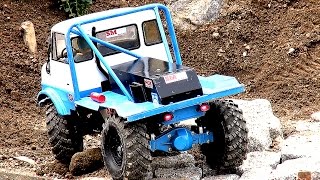 RC TRUCK TRAIL Scale MB Unimog climbing ACTION SMTT Schweiz Roadworker Urmitz [upl. by Ziladnerb]