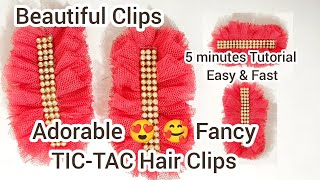 BEAUTIFUL amp ADORABLE TICTAC HAIR CLIPS  FAST amp EASY 5 MINUTES TUTORIAL  FASHION FOR KIDS [upl. by Aisan444]