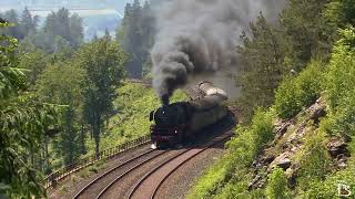 Dampflok 01 118 im Schnellzugtempo und 01 180 zurück auf der Schiefen Ebene [upl. by Ycnaf]