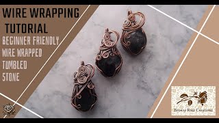 Beginner friendly wire wrapped tumbled stone  how to wire wrap stones wire wrapping tutorial [upl. by Polloch]